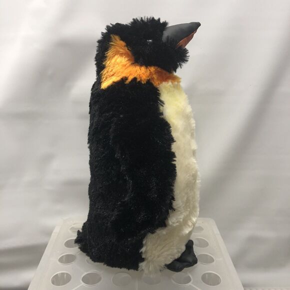 SeaWorld Emperor Penguin Chick 10" Plush Stuffed Animal Faux Leather Beak - Picture 2 of 8